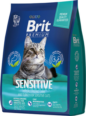 Сухой корм для кошек Brit Premium Cat Sensitive с ягненком и индейкой / 5049196 (400г)
