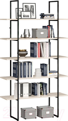 Стеллаж ТриЯ Лофт тип 1 1200 (черный/дуб крафт белый)