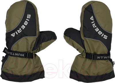 Варежки для охоты и рыбалки Huntsman Siberia тк Breathable (хаки/черный)