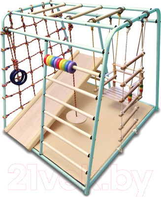 Детский спортивный комплекс Вертикаль Веселый Малыш Maxi (изумрудный, горка/мягкий бортик)