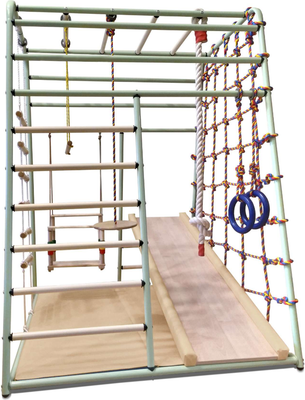 Детский спортивный комплекс Вертикаль Веселый Малыш Next (фисташковый, горка/мягкий бортик)