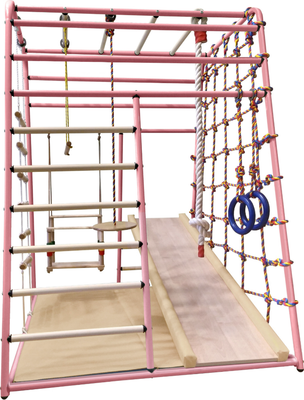 Детский спортивный комплекс Вертикаль Веселый Малыш Next (розовый, горка/мягкий бортик)