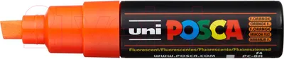 Маркер художественный UNI Mitsubishi Pencil Posca 8мм / PC-8K F.ORANGE (флуоресцентный оранжевый)