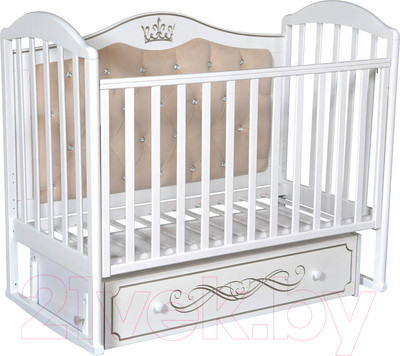 Детская кроватка Антел Anita-999 с мягкой вставкой (белый)