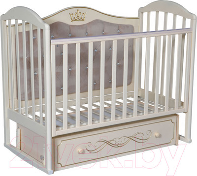 Детская кроватка Антел Anita-999 с мягкой вставкой  (слоновая кость)