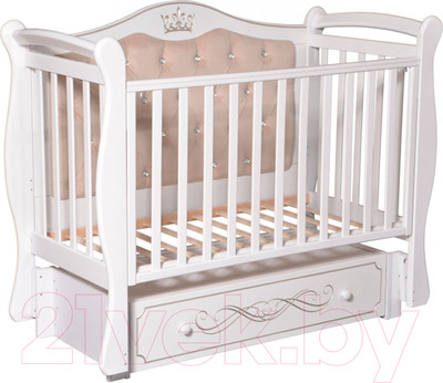 Детская кроватка Антел Julia-111 с мягкой вставкой (белый)