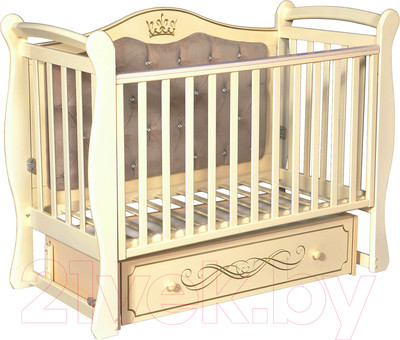 Детская кроватка Антел Julia-111 с мягкой вставкой (слоновая кость)