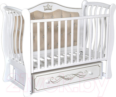 Детская кроватка Антел Luiza-333 с мягкой вставкой (белый)