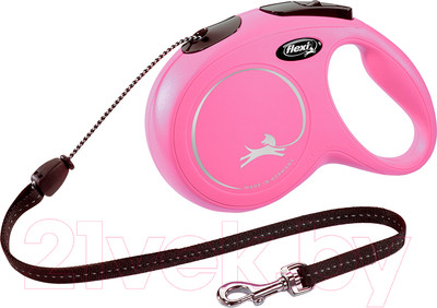 Поводок-рулетка Flexi New Classic трос 5м / 22535 (S, розовый)