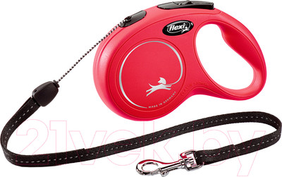 Поводок-рулетка Flexi New Classic трос 8 м / 22702 (S, красный)