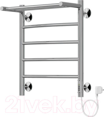 Полотенцесушитель электрический GRANULA Классик 4 перекладины 50x60 D32 с полкой (терморегулятор с таймером)