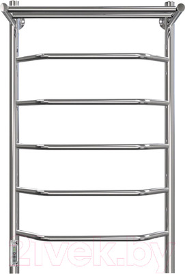 Полотенцесушитель электрический GRANULA Трапеция 50x80 5 перекладин D32 с полкой (терморегулятор с таймером слева)