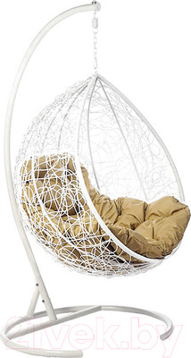 Кресло подвесное BiGarden Tropica White (бежевая подушка)