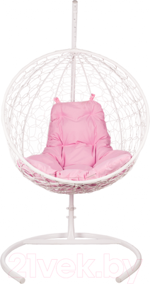 Кресло подвесное BiGarden Kokos White (розовая подушка)