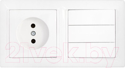 Блок выключатель+розетка Bylectrica Стиль 3В-РЦ-689 / 2.172076 (белый)