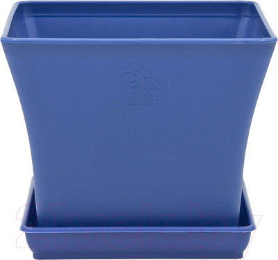 Кашпо BOTANICA Blok + поддон (9.5x8см, синий)