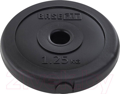 Диск для штанги BaseFit BB-203 (1.25кг, черный)