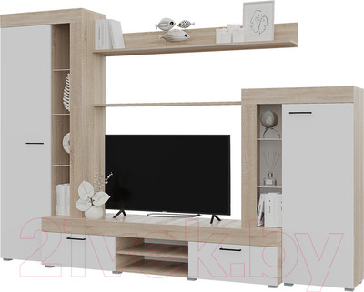 Стенка Горизонт Мебель Дельта (белый/сонома)