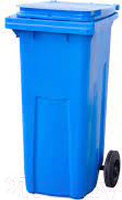 Контейнер для мусора Эдванс 120л, с крышкой (пластик, синий)