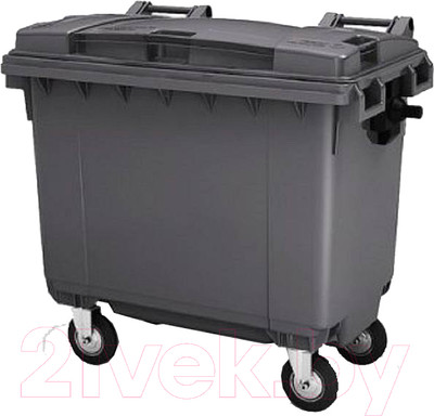 Контейнер для мусора Эдванс 660л, с крышкой (пластик, серый)