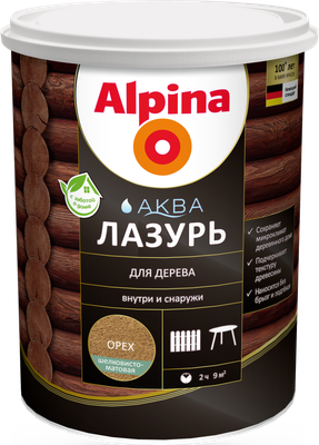 Лазурь для древесины Alpina Аква (900мл, орех)