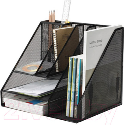 Органайзер настольный Q-Connect Трапеция / KF18473 (черный)