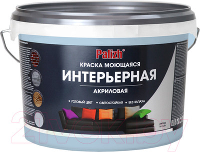 Краска Palizh Акриловая интерьерная моющаяся (3.7кг, можжевельник)