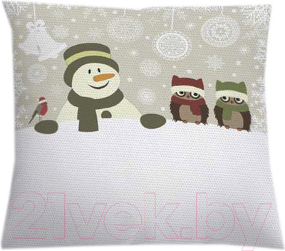 Наволочка декоративная JoyArty Веселая зима / sl_20291