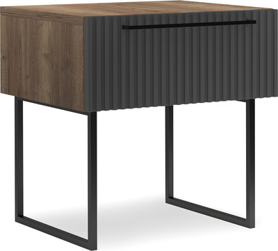 Прикроватная тумба Shtabe Gross 6101 эко (графит/дуб веллингтон/ручка черная)