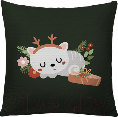 Наволочка декоративная JoyArty Котик с рожками / sl_380801