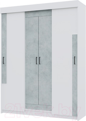 Шкаф-купе Горизонт Мебель Victor 1.6 (белый/бетон)