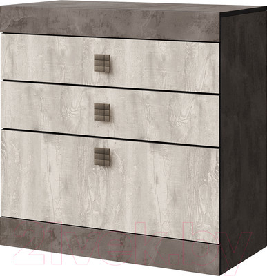 Комод Мебель-КМК Лондон 3Я 0467.11 (оникс/бетон пайн светлый)