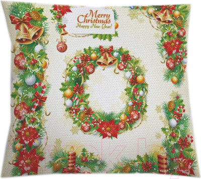 Наволочка декоративная JoyArty Новогодние венки / sl_37073