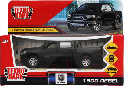 Автомобиль игрушечный Технопарк Dodge Ram 1500 Rebel / RAM1500-13MAT-BK