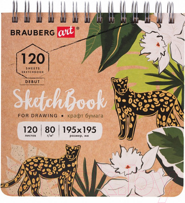 Скетчбук Brauberg Art Debut / 113000 (крафт бумага)