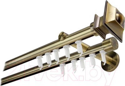 Карниз для штор Lm Decor Верди 2р 19/19мм (антик, 3.0м)