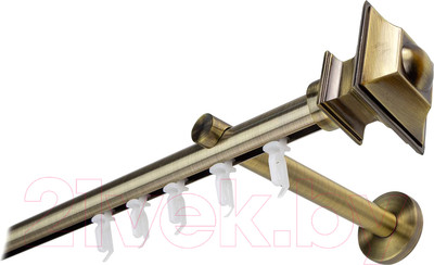 Карниз для штор Lm Decor Верди 1р 19мм (антик, 1.6м)