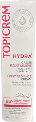 Крем для лица Topicrem Hydra+ Легкий Увлажняющий Сияние (40мл)