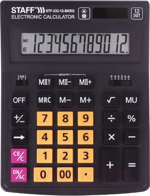 Калькулятор Staff Plus STF-333-BKRG (черный/оранжевый)