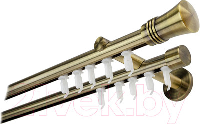 Карниз для штор Lm Decor Гиро 2р 19/19мм (антик, 4.0м)