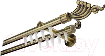 Карниз для штор Lm Decor Кения 2р 19/19мм (антик, 4.0м)