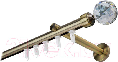 Карниз для штор Lm Decor Кристалл 19мм 1р (антик, 2.0м)