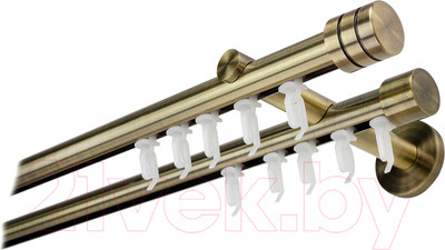 Карниз для штор Lm Decor Цилиндр 19/19мм 2р (антик, 2.0м)