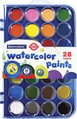 Акварельные краски Brauberg Premium / 191745 (28цв)