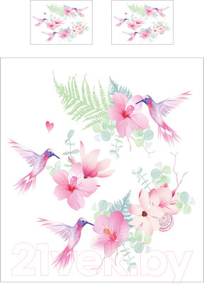 Комплект постельного белья JoyArty Труды колибри / bls_12394_euro