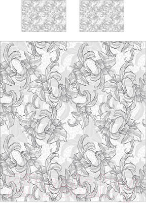 Комплект постельного белья JoyArty Цветочный узор карандашом / bls_2505_euro