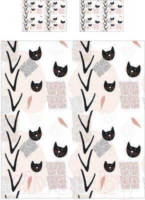 Комплект постельного белья JoyArty Стильные коты / bls_31939_euro