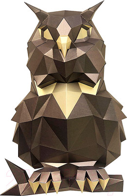 Объемная модель Paperraz Cова Пухля / PP-1SOV-2BG (бронзовый)