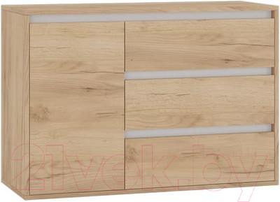 Тумба Интермебель Рио-2 Р-002 (дуб крафт золотой/белый)