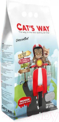 Наполнитель для туалета Cat's Way Natural Бентонитовый комкующийся без аромата / CTSWY-006-2 (10л/8.5кг)